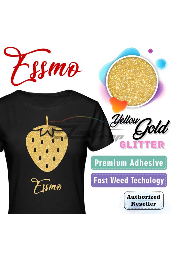Yellow Gold Glitter Heat Transfer Vinyl HTV Sheet T-Shirt 20" Wide Iron On Heat Press DG02 20"x12"