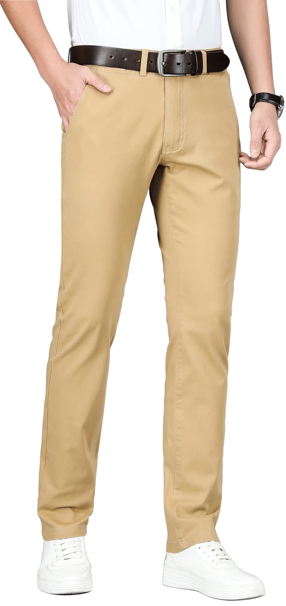 最も優遇 ESSYSHE-Men-s-Slim-Fit-Chino- Clothing
