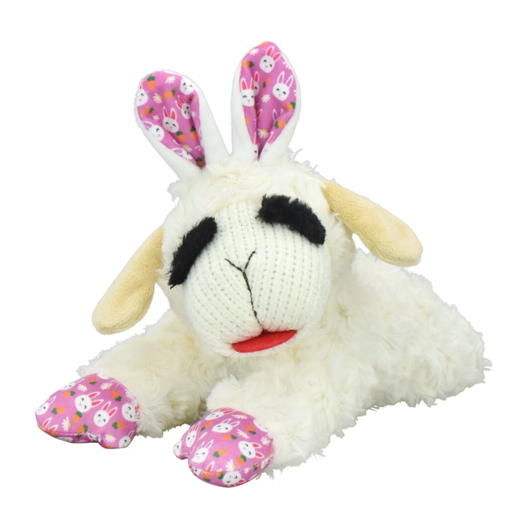 Multipet Easter Holiday Lamb Chop Medium Plush Dog Toy with