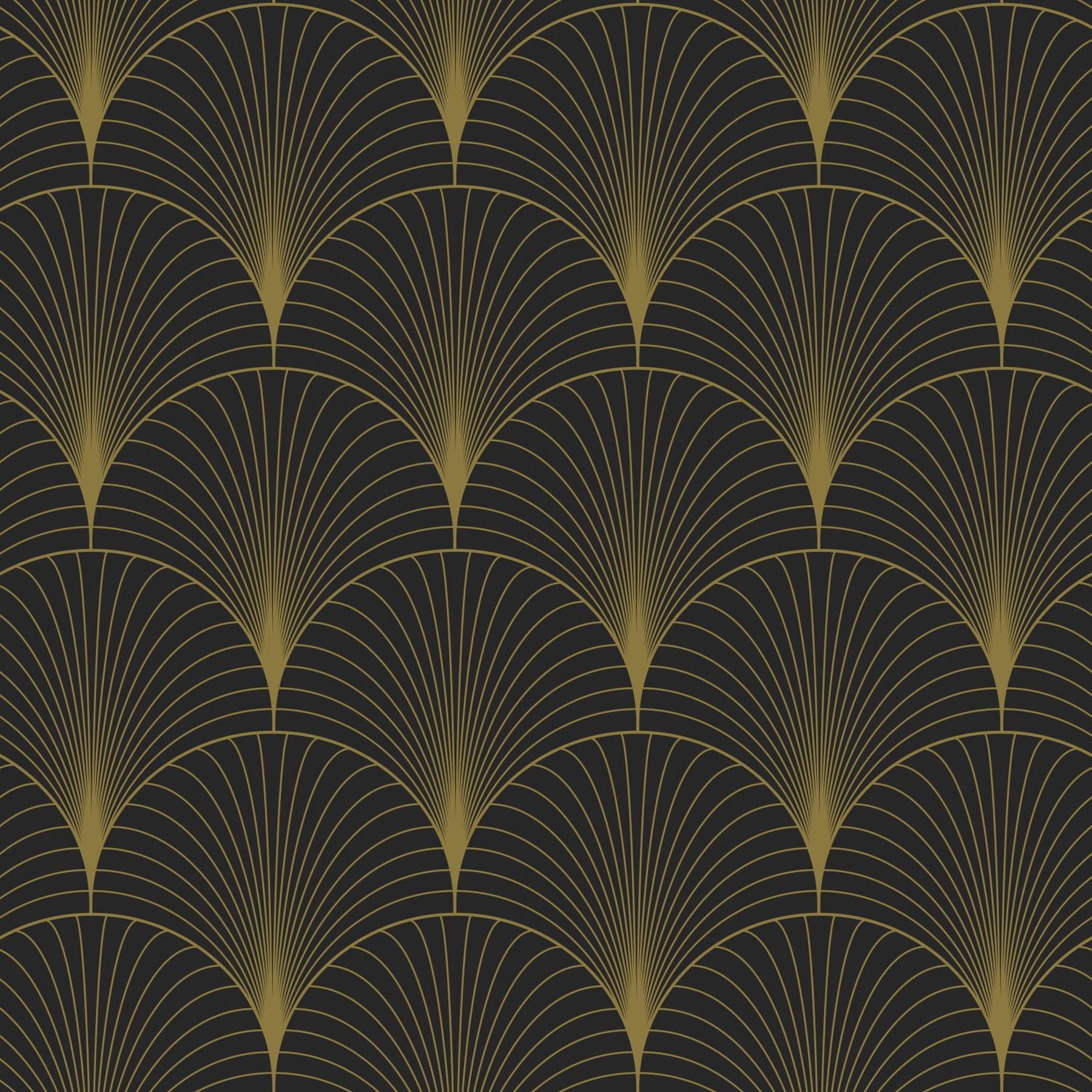 ESTA Home Lempicka Black Art Deco Motif Wallpaper, 20.9-in by 33-ft