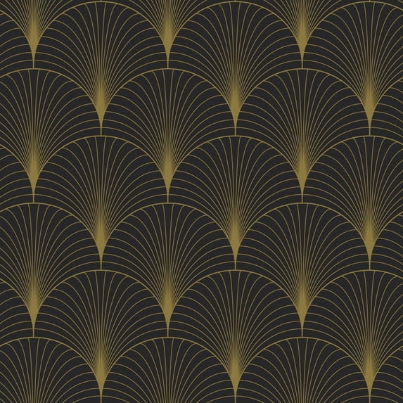 ESTA Home Lempicka Black Art Deco Motif Wallpaper, 20.9-in by 33-ft