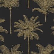 ESTA Home Taj Black Palm Trees Wallpaper, 20.9-in by 33-ft