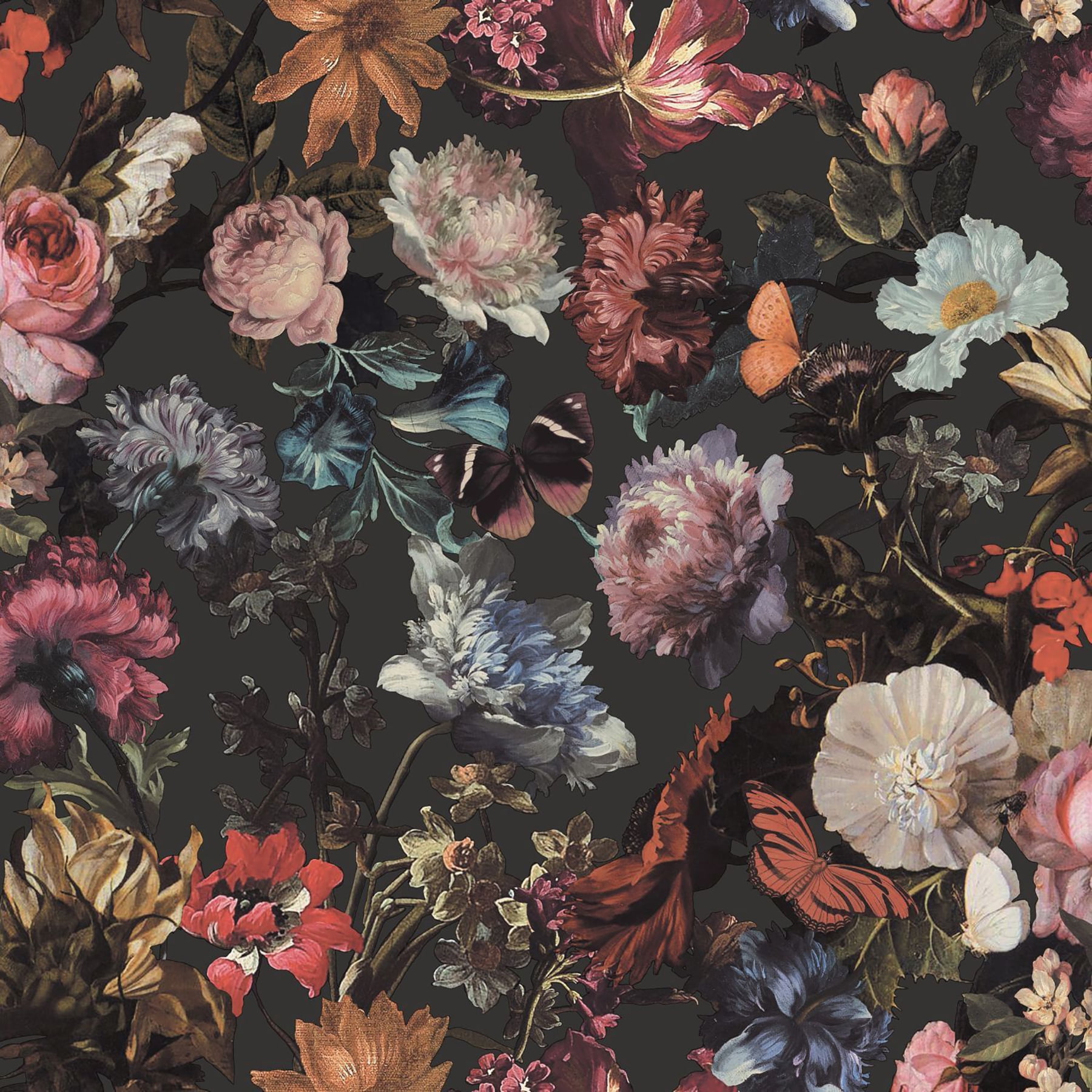 VEELIKE Vintage Grey Plants Floral Wallpaper – Veelike