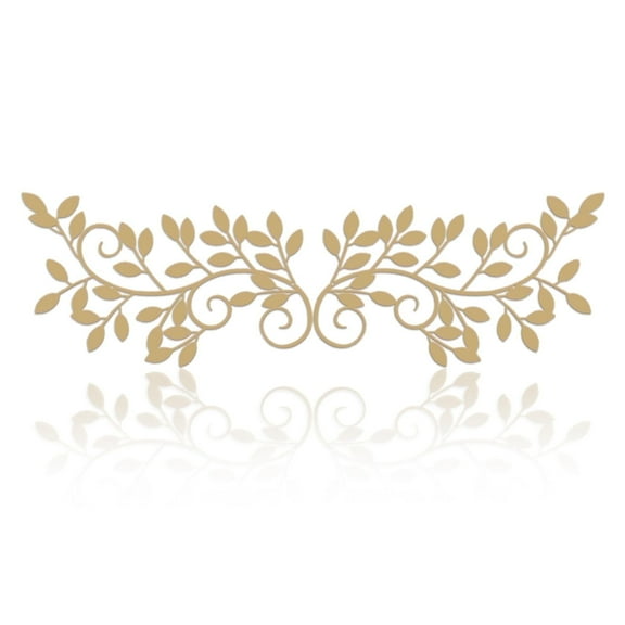 ESTART 2 Pieces Metal Tree Leaf Wall Decor Vine Olive Branch Leaf Wall Art Wrought Iron Scroll Sculptures for Above the Bed, Living Room, Bathroom, Hallway, Office, Outdoor Decoration (Black)