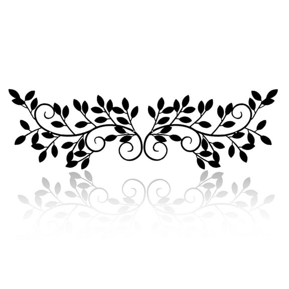 ESTART 2 PCS Black Metal Olive Branch Wall Decor, Leaf Vine Wall Art for Home  Indoor Outdoor Use