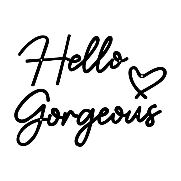 ESTART Hello Gorgeous Metal Wall Art, Modern Black Sign, Farmhouse Decor for Bathroom Bedroom Living Room Office