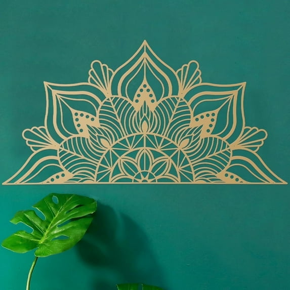 ESTART Large Metal Mandala Wall Art, Gold Lotus Flower Wall Decor for Indoor Outdoor Home Use