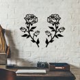 thumbnail image 1 of ESTART 2 PCS Large Black Metal Rose Wall Art, Romantic Wall Decor for  Bathroom Flower Sculpture, 1 of 9