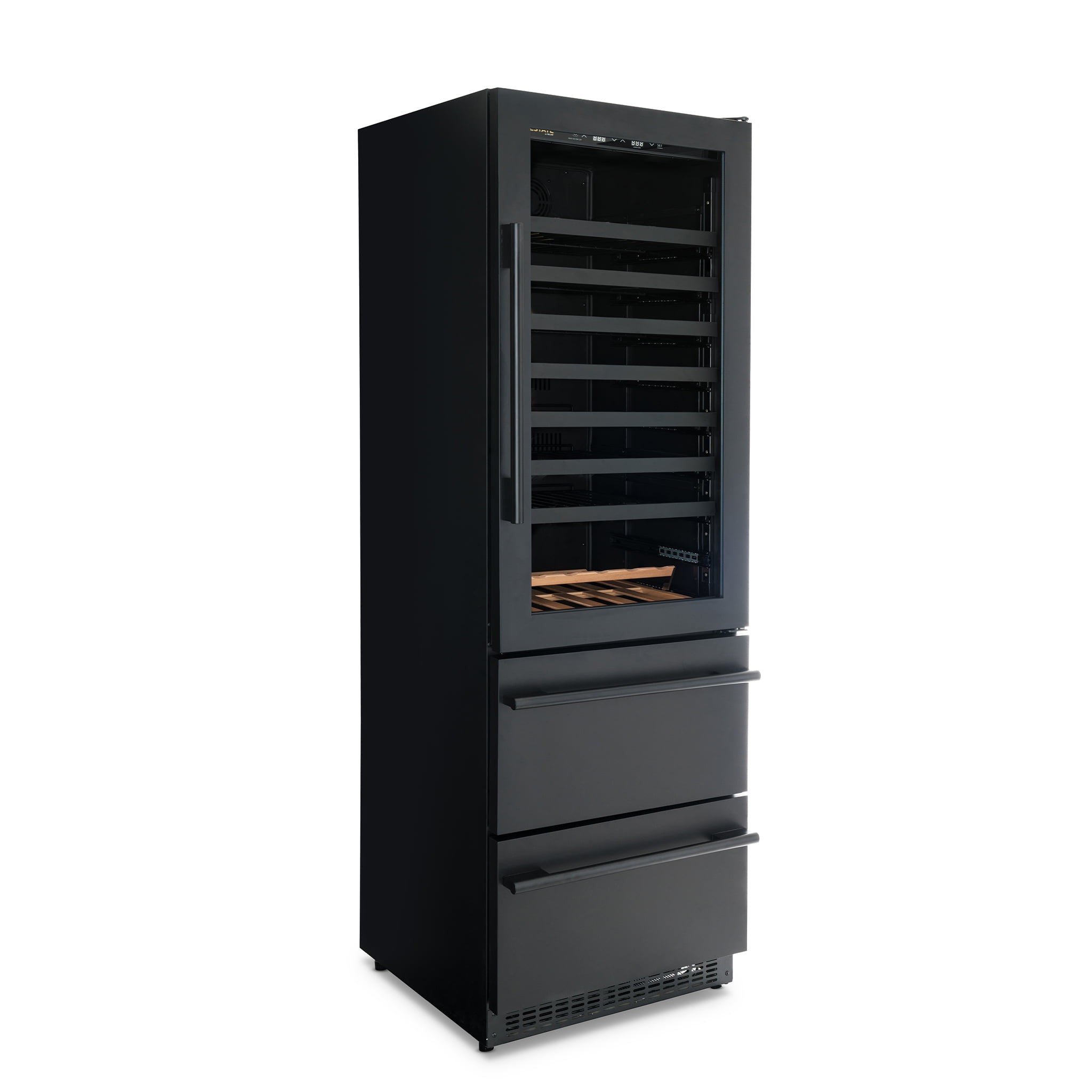 Estate 24" Black Stainless Steel Dual Zone Wine and Beverage Fridge
