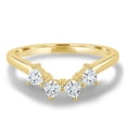 thumbnail image 1 of ESTE ORIGIN 0.48Ct Lab Grown Trillion Cut Diamond Curved Wedding Ring, 1.8mm Delicate Band in 18K Yellow Gold for Women, 1 of 7