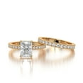 thumbnail image 1 of ESTE ORIGIN 1.50Ct Radiant Cut Lab-Grown Diamond Bridal Set – Engagement + Wedding Ring, IGI Certified in 10K Yellow Gold for Women, 1 of 5