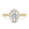 thumbnail image 1 of ESTE ORIGIN 1.50Ct Round Cut Lab-Grown Diamond Halo Engagement Ring – Vintage Pavé Band in 18K Yellow Gold for Women, 1 of 8