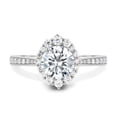 thumbnail image 1 of ESTE ORIGIN 1.50Ct Round Cut Moissanite Halo Engagement Ring – Vintage Pavé Band in 14K White Gold for Women, 1 of 8