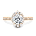 thumbnail image 1 of ESTE ORIGIN 1.50Ct Round Cut Moissanite Halo Engagement Ring – Vintage Pavé Band in 18K Rose Gold for Women, 1 of 8
