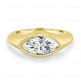thumbnail image 1 of ESTE ORIGIN 2.00Ct East West Marquise Lab Grown Diamond Bezel Set Solitaire Ring - Bold 3mm Band in 10K Yellow Gold for Women, 1 of 8