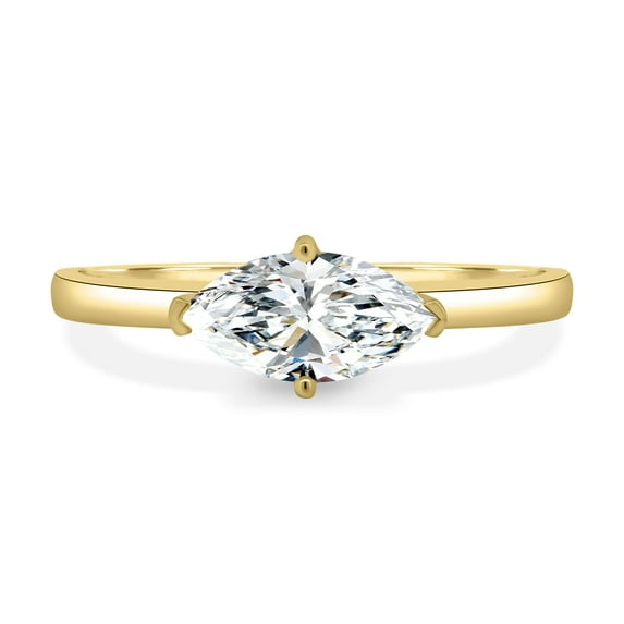 ESTE ORIGIN 2.00Ct East West Marquise Lab-Grown Diamond Ring, VS1 Colorless in 18K Yellow Gold for Women