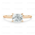thumbnail image 1 of ESTE ORIGIN 2.00Ct East-West Radiant Lab-Grown Diamond Solitaire Ring with Hidden Halo in 10K Rose Gold for Women, 1 of 9