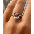 thumbnail image 1 of ESTE ORIGIN 2.00Ct Emerald Cut Bezel Set Lab-Grown Diamond Solitaire Engagement Ring in 14K Rose Gold for Women US 10.5, 1 of 6
