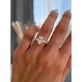thumbnail image 1 of ESTE ORIGIN 2.00Ct Oval Cut Moissanite Trilogy Engagement Ring – Pear Side Stones, Cathedral 2/3 Pavé Band in 14K Rose Gold for Women, 1 of 7