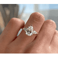 thumbnail image 1 of ESTE ORIGIN 2.00Ct Pear Cut Lab-Grown Diamond Trilogy Engagement Ring – 5 Claw Cathedral Setting in 14K White Gold for Women US 9.5, 1 of 8