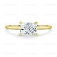 thumbnail image 1 of ESTE ORIGIN 2.00Ctw East-West Radiant Moissanite Solitaire Engagement Ring with Hidden Halo in 10K Yellow Gold for Women, 1 of 8