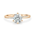 thumbnail image 1 of ESTE ORIGIN 2.05ctw Round Lab-Grown Diamond Twisted Micro Pavé Solitaire Engagement Ring in 14K Rose Gold for Women US 6, 1 of 7