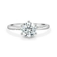 thumbnail image 1 of ESTE ORIGIN 2.05ctw Round Moissanite Twisted Micro Pavé Solitaire Engagement Ring in 10K White Gold for Women US 9.5, 1 of 7