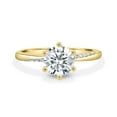 thumbnail image 1 of ESTE ORIGIN 2.05ctw Round Moissanite Twisted Micro Pavé Solitaire Engagement Ring in 14K Yellow Gold for Women US 4, 1 of 7
