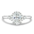thumbnail image 1 of ESTE ORIGIN 2.15CT Oval Lab-Grown Diamond Solitaire Engagement Ring with Diamond Accents in 18K White Gold for Women, available in US 6., 1 of 8