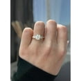 thumbnail image 1 of ESTE ORIGIN 1.50Ct Round Cut Lab-Grown Diamond Trilogy Engagement Ring – Trellis Setting & Pear Side Stones in 10K Rose Gold for Women, 1 of 7