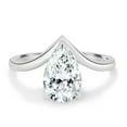 thumbnail image 1 of ESTE ORIGIN 2.20Ct Lab Diamond Pear Solitaire Ring with Curved Band in 18K White Gold for Women's, 1 of 8