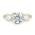 thumbnail image 1 of ESTE ORIGIN 2.00Ct Round Moissanite Trilogy Engagement Ring – Trellis Pavé Design in 14K Yellow Gold for Women, 1 of 7