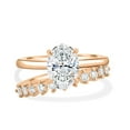 thumbnail image 1 of ESTE ORIGIN 2.65CT Oval Moissanite Solitaire Engagement Ring Set / Wedding Ring Set / Bridal Set 18K Rose Gold Anniversary Ring for Women US 4, 1 of 10