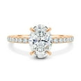 thumbnail image 1 of ESTE ORIGIN 2ct Oval Lab Diamond Solitaire Engagement Ring Hidden Halo and Pave Band Wedding Ring 14K Rose Gold US 8, 1 of 7