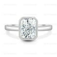 thumbnail image 1 of ESTE ORIGIN 2.40Ctw Bezel Set Radiant Moissanite Solitaire Engagement Ring with Cathedral Band in 18K White Gold for Women, 1 of 8