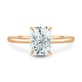thumbnail image 1 of ESTE ORIGIN 2.50Ct Radiant Moissanite Solitaire Ring with Hidden Halo in 18K Rose Gold for Women, 1 of 8