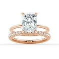 thumbnail image 1 of ESTE ORIGIN 2.55Ct Radiant Cut Lab-Grown Diamond Engagement Ring Set with Hidden Halo in 14K Rose Gold Solitaire Bridal Ring Set for Women is available in size US 10.5., 1 of 11