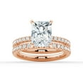 thumbnail image 1 of ESTE ORIGIN 2.5CT Radiant Cut Lab-Grown Diamond Engagement Ring Set – Bridal Wedding Ring Set in 18K Rose Gold Solitaire Stackable Ring Set for Her US 10, 1 of 10