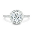 thumbnail image 1 of ESTE ORIGIN 2.00Ct Round Cut Lab-Grown Diamond Cathedral Halo Engagement Ring – 4 Claw Pavé Band in 10K White Gold for Women, 1 of 7