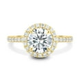 thumbnail image 1 of ESTE ORIGIN 2.00Ct Round Cut Lab-Grown Diamond Cathedral Halo Engagement Ring – 4 Claw Pavé Band in 18K Yellow Gold for Women, 1 of 7