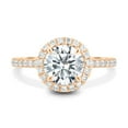 thumbnail image 1 of ESTE ORIGIN 2.00Ct Round Moissanite Cathedral Halo Engagement Ring – 4 Claw Pavé Band in 10K Rose Gold for Women, 1 of 7