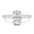 thumbnail image 1 of ESTE ORIGIN 2.00Ct Oval Cut Moissanite Solitaire Engagement Ring – Hidden Halo & Accent Stones in 18K White Gold for Women, 1 of 7