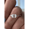 thumbnail image 1 of ESTE ORIGIN 2Ct Emerald Cut Lab-Grown Diamond Solitaire Ring in 18K White Gold - East West Emerald Ring for Women - Emerald Engagement Ring, US 9., 1 of 9