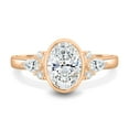 thumbnail image 1 of ESTE ORIGIN 2Ct Oval Solitaire Moissanite Engagement Ring with Side Marquise Stone 18K Rose Gold Floating Bezel Set Ring for her, available in US 10., 1 of 10
