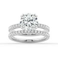 thumbnail image 1 of ESTE ORIGIN 2Ct Round Cut Lab-Grown Diamond Engagement Ring Set – Pavé Bridal Wedding Ring Set in 14K White Gold for Her US 4.5, 1 of 8