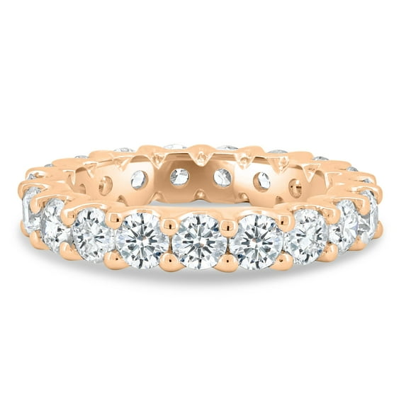 ESTE ORIGIN 2mm Round Moissanite Full Eternity Band – 1.04Ct, 30 Stones, VS1 Clarity in 10K Rose Gold for Women