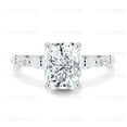 thumbnail image 1 of ESTE ORIGIN 3.00Ct Lab-Grown Radiant Diamond Ring with Hidden Halo & Accent Band in 18K White Gold for Women, 1 of 8