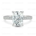 thumbnail image 1 of ESTE ORIGIN 3.00Ct Radiant Lab-Grown Diamond Ring with Hidden Halo & Triple Pave Band in 14K White Gold for Women, 1 of 7