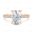 thumbnail image 1 of ESTE ORIGIN 3.00Ct Radiant Lab-Grown Diamond Ring with Hidden Halo & Triple Pave Band in 18K Rose Gold for Women, 1 of 7