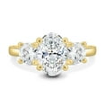 thumbnail image 1 of ESTE ORIGIN 3.2ct Oval Moissanite Three-Stone Engagement Ring in 18K Yellow Gold Wedding Band for Women is US 4.5., 1 of 7
